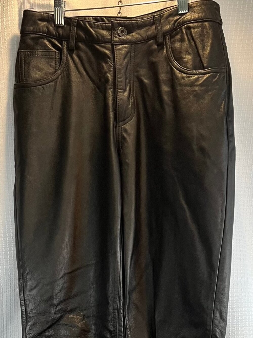 Vintage Express Genuine Leather Black Pants size 5/6